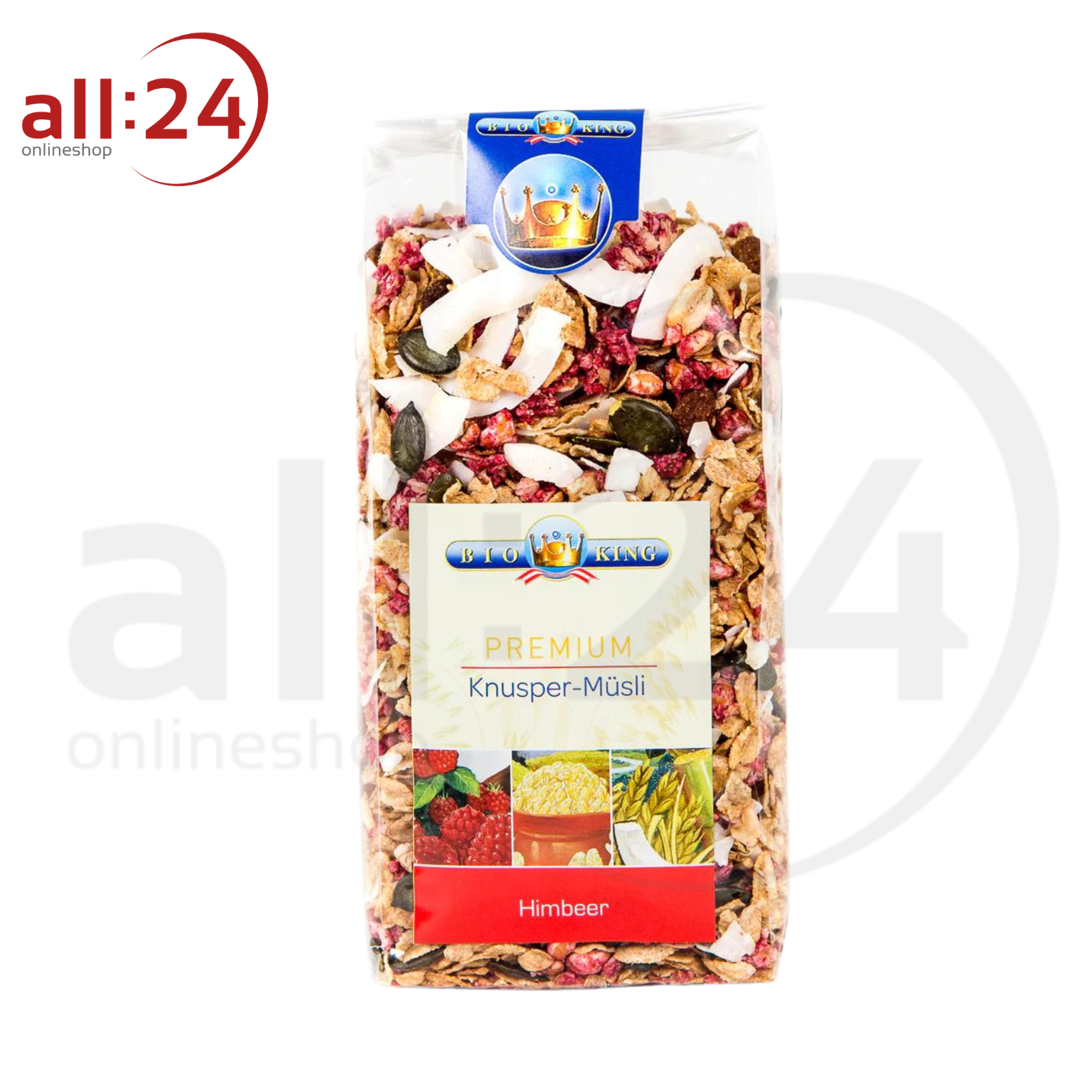 Artikelbild 1 des Artikels “BioKing Bio Premium Knuspermüsli Himbeer, 375g “