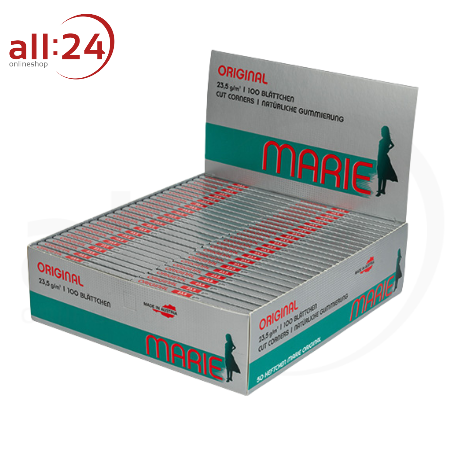 Artikelbild 1 des Artikels “BOX MARIE Klassisch Original Zigarettenpapier - 50 Stück á 100 Blatt “