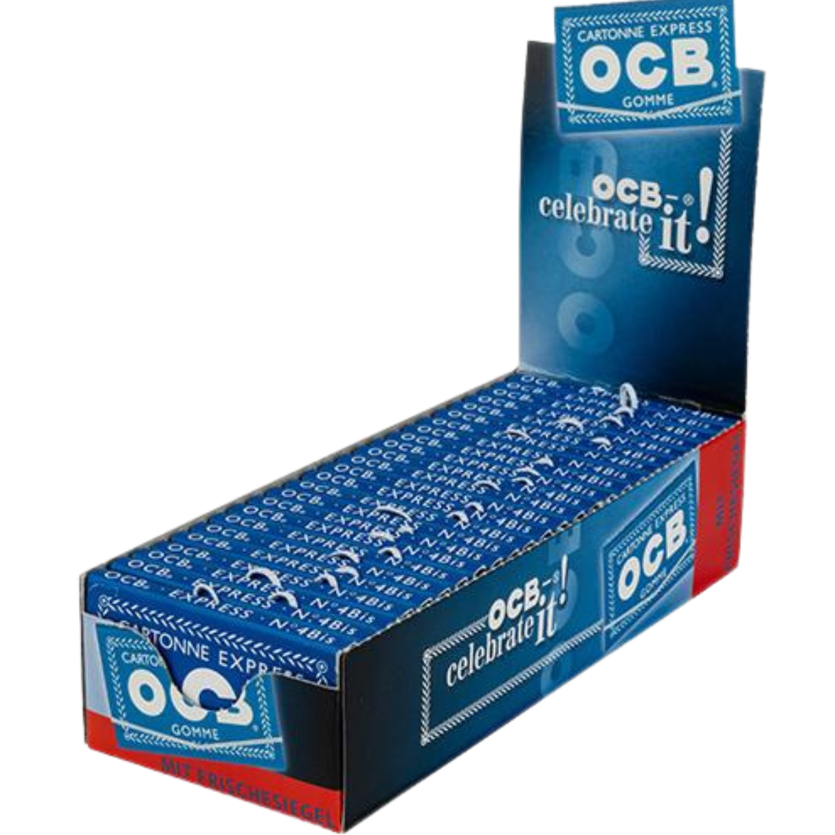 Artikelbild 1 des Artikels “BOX OCB Blau Doppelt Zigarettenpapier mit Gummizug Kurz 25 Heftchen 100 Blatt “