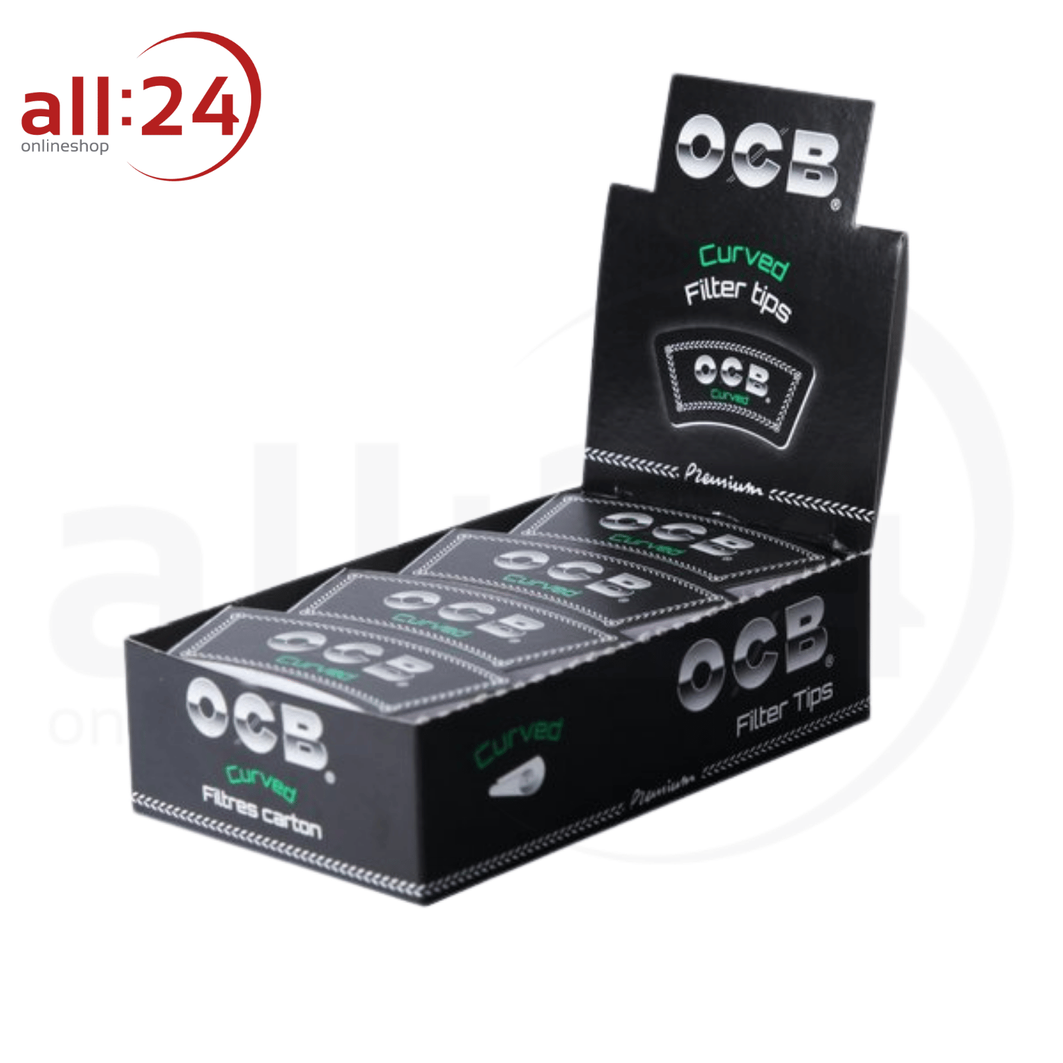 Artikelbild 1 des Artikels “BOX OCB Filter Tips Premium Curved, perforiert in konischer Form - 20er Pack mit je 32 Stück “