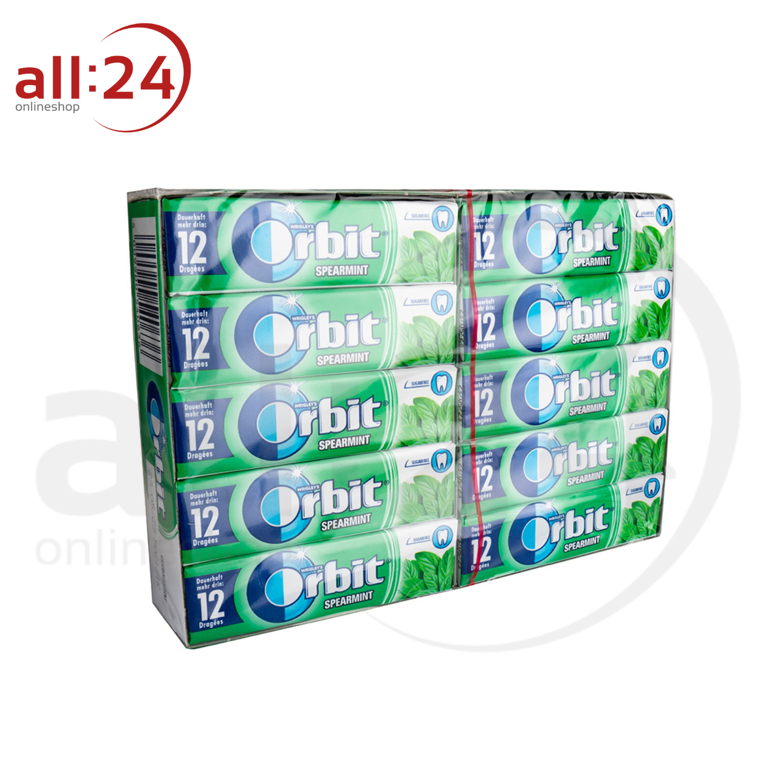 Artikelbild 1 des Artikels “Orbit Dragees Spearmint Kaugummi Vorteilspack XXL - Karton mit 30 Stück á 12 Kaugummis “