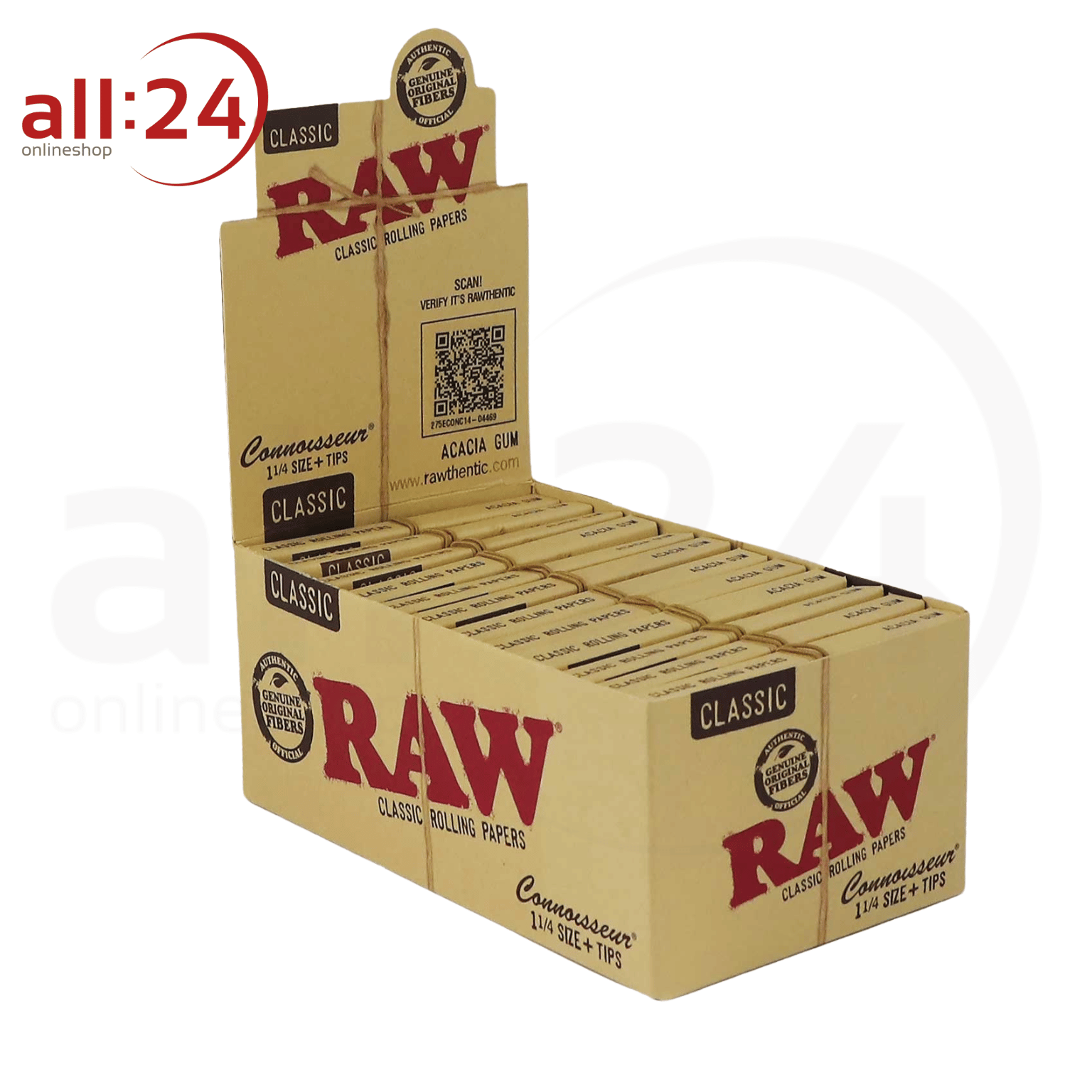 Artikelbild 1 des Artikels “BOX RAW Rolling Paper Connoisseur 1/4 + Tips, 24 Stück “