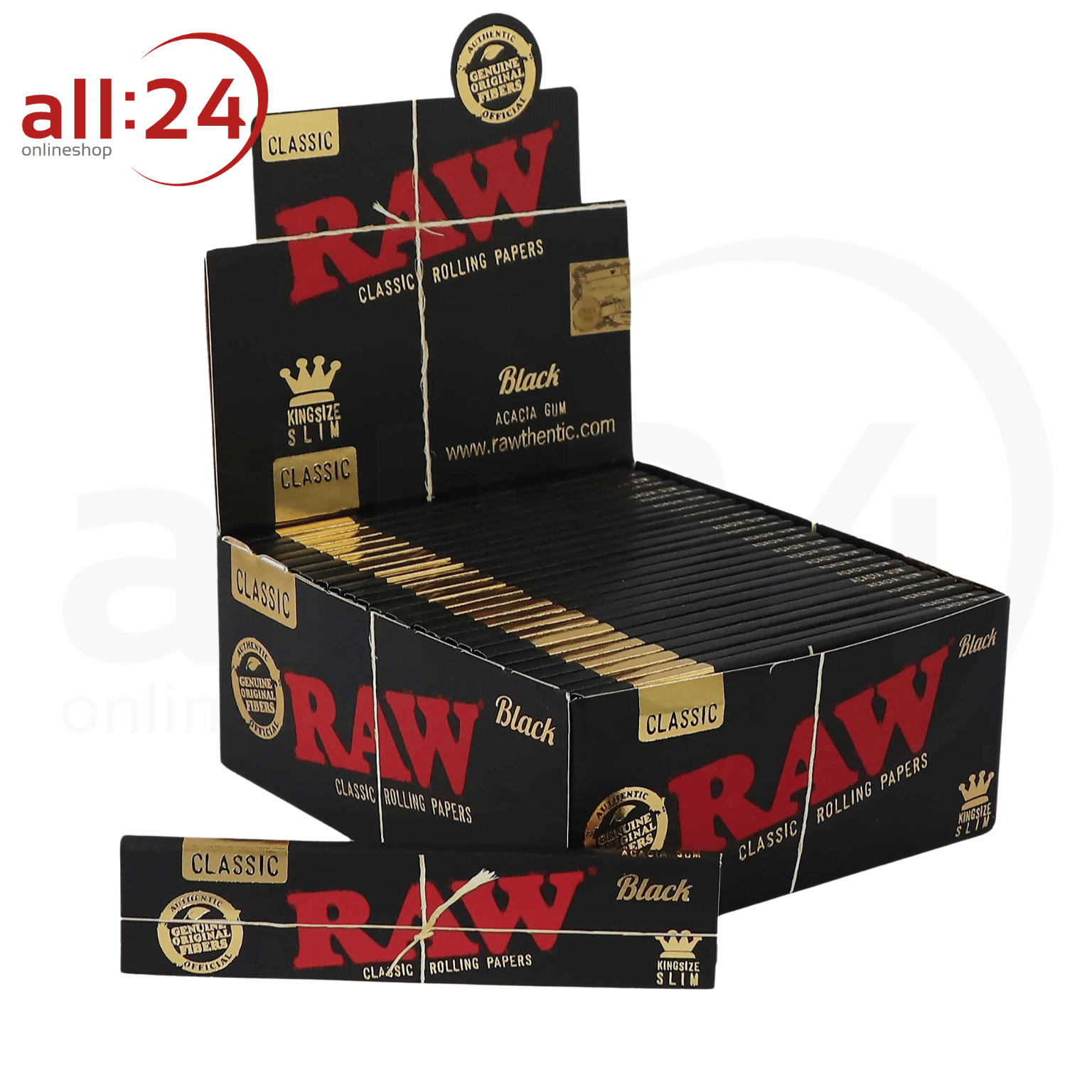 Artikelbild 1 des Artikels “BOX RAW Black Rolling Paper King Size Slim, 50 Stück “