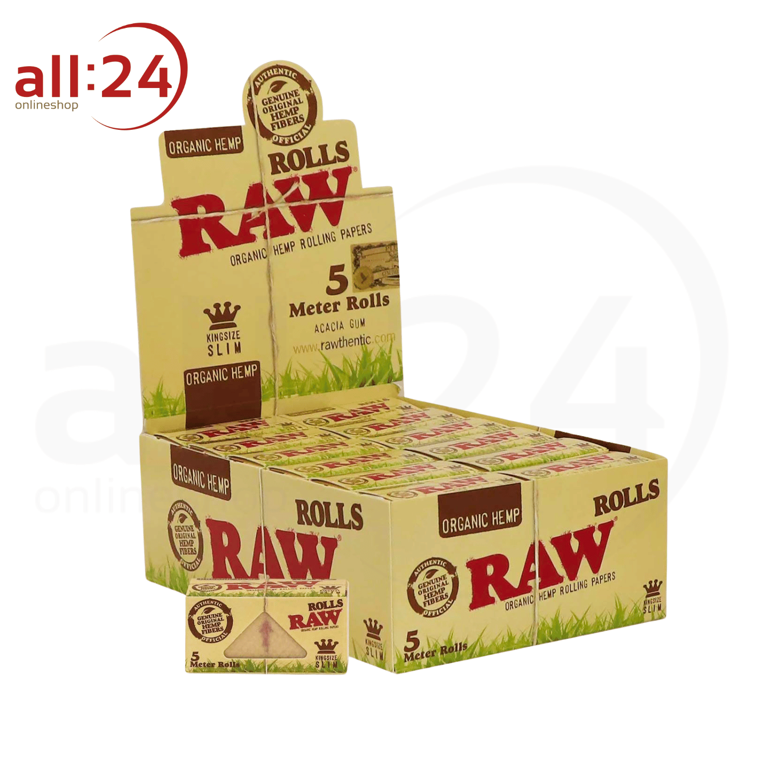 Artikelbild 1 des Artikels “BOX RAW Organic Hemp Rolls 24 Stück á 5 Meter “