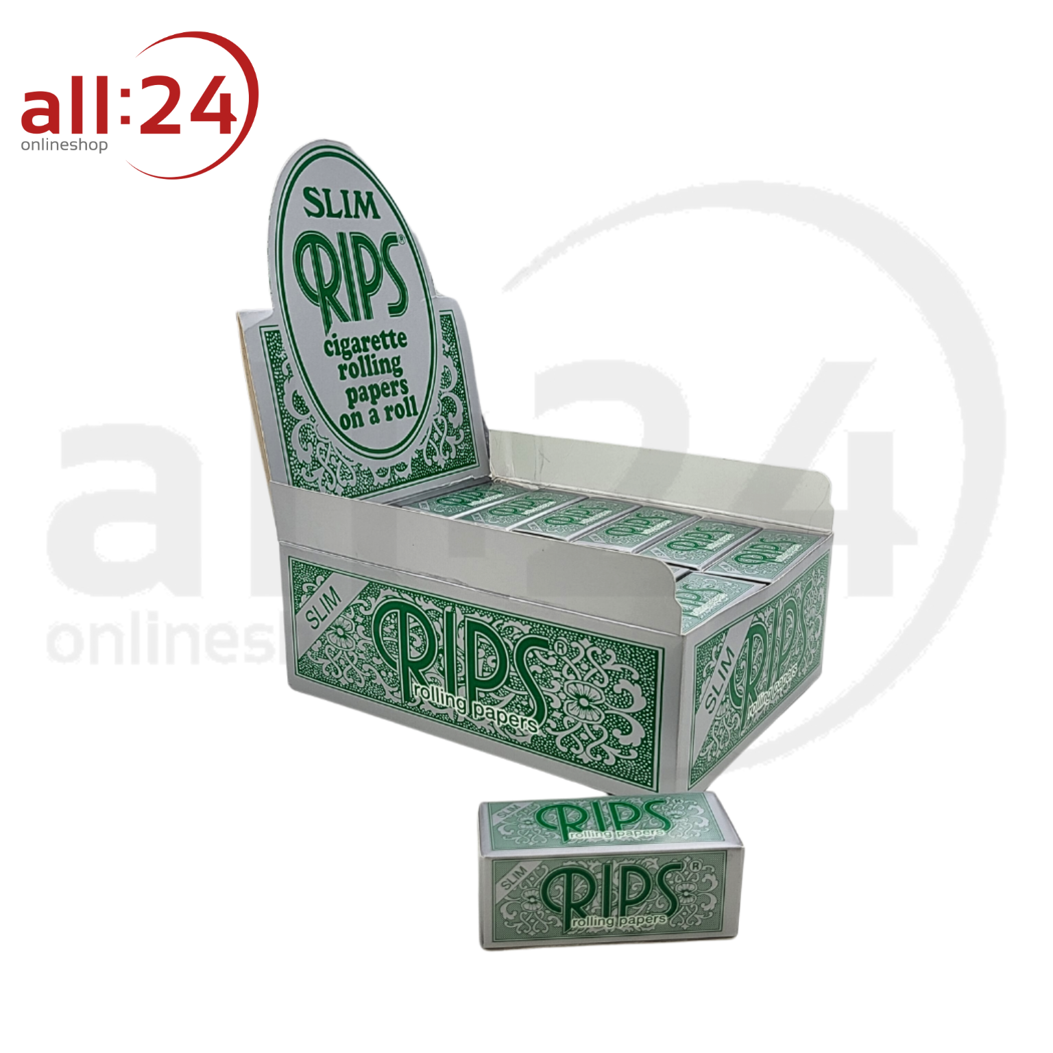 Artikelbild 1 des Artikels “BOX RIPS Rolls Zigarettenpapier Grün Slim, 24 Stück “