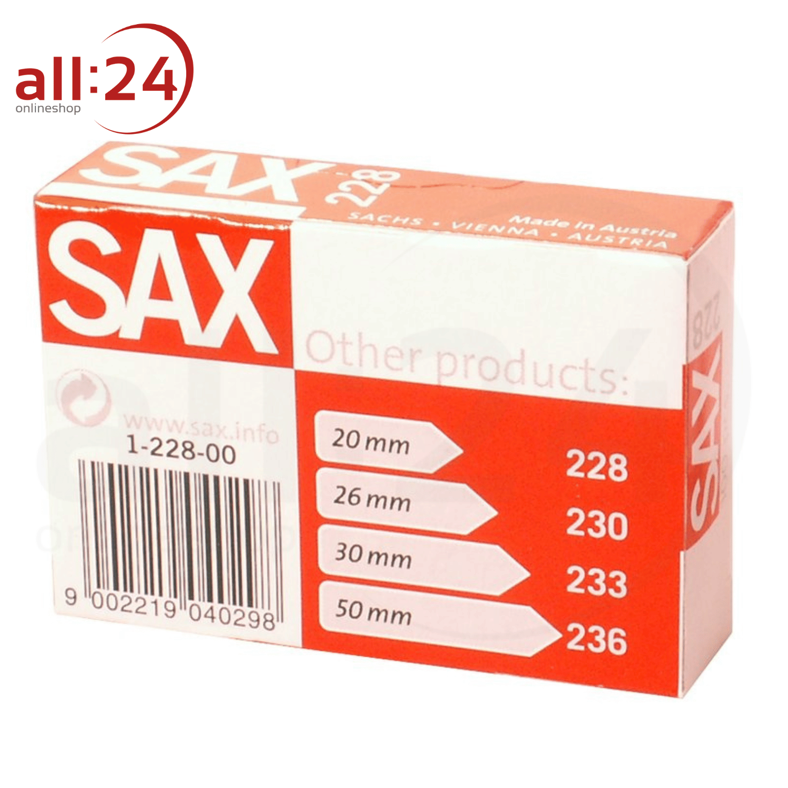 Artikelbild 1 des Artikels “SAX Büroklammern 228 100 Stück 2 cm verzinkt “