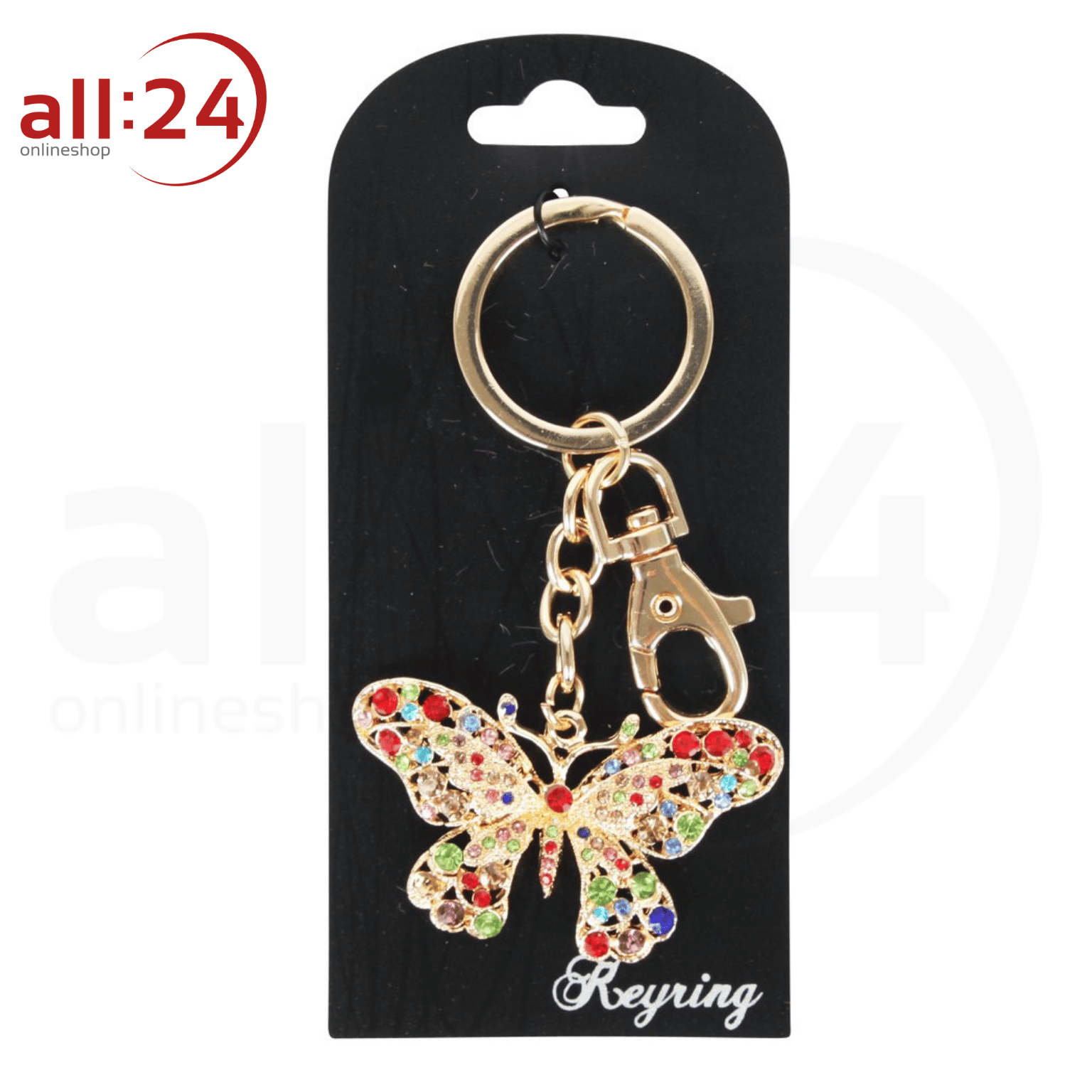 Artikelbild 1 des Artikels “Schlüsselanhänger Schmetterling mit Strass farbig “