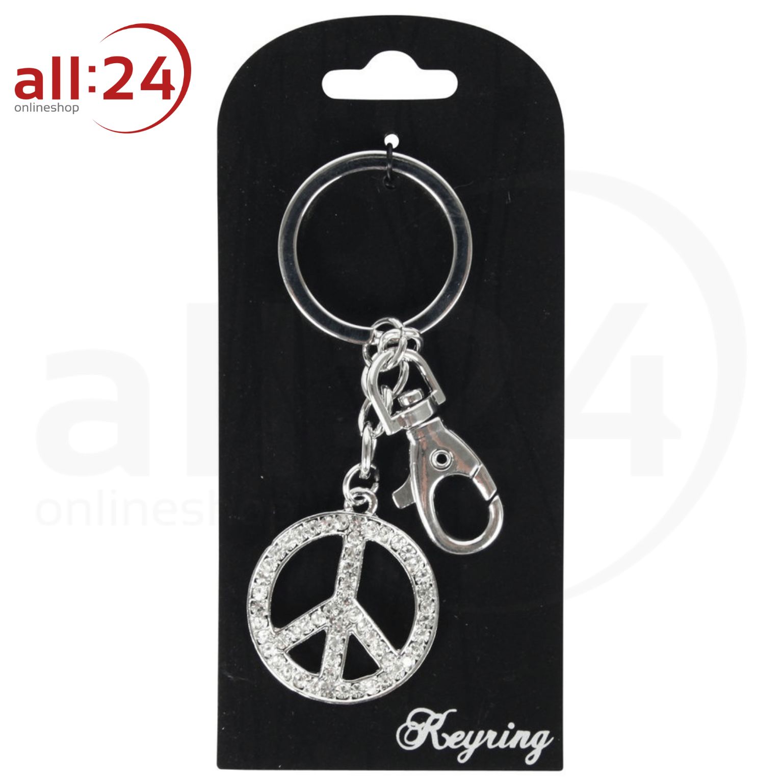 Artikelbild 1 des Artikels “Schlüsselanhänger Peacezeichen Hippie mit Strass “