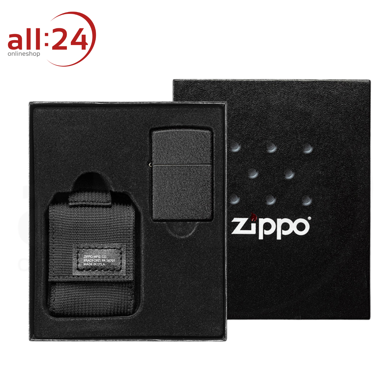 Artikelbild 1 des Artikels “Zippo Tactical Pouch and Black Crackle® Schwarzer Feuerzeugbeutel mit Original Zippo Geschenkset “
