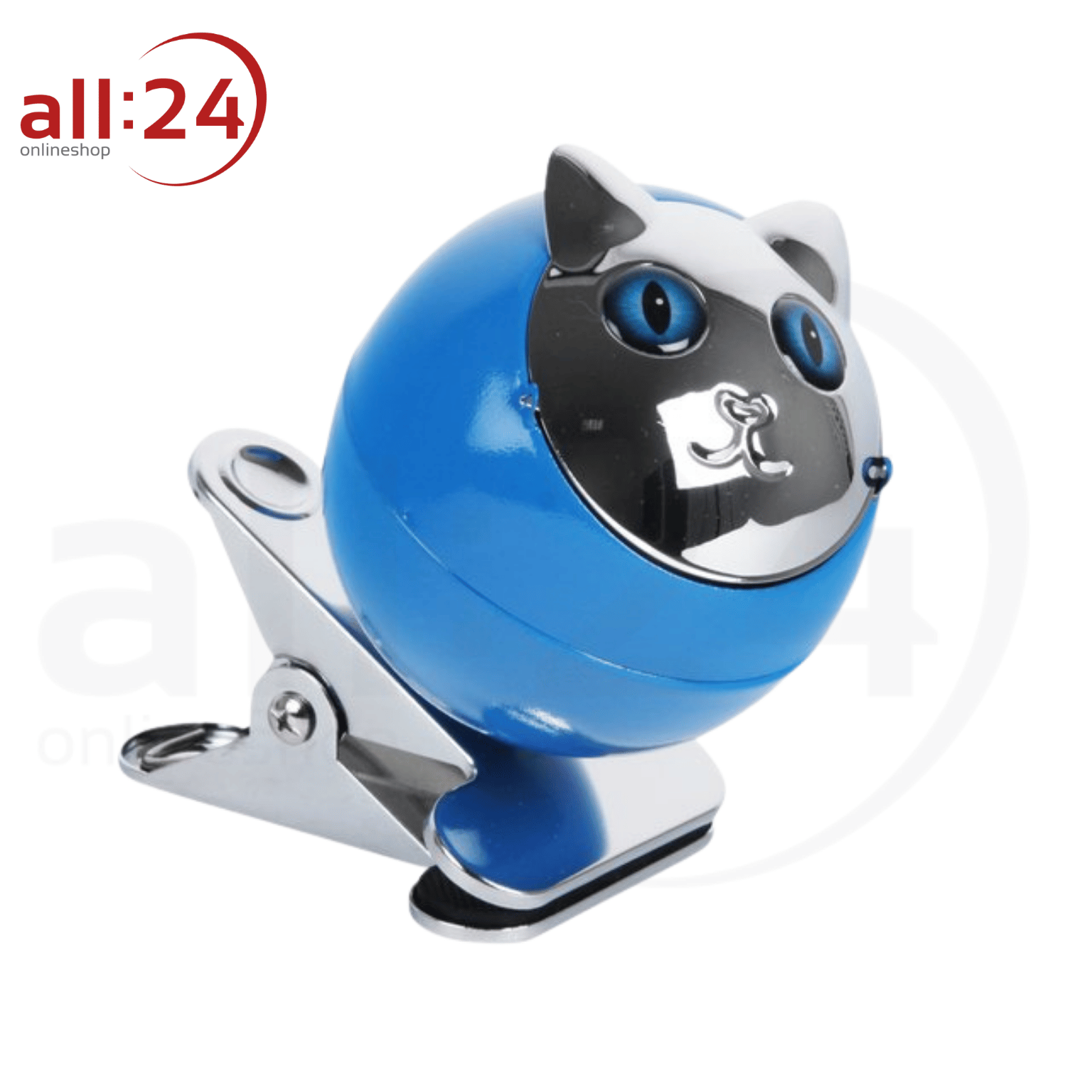 Artikelbild 1 des Artikels “Aschenbecher mit Tischklipp Katze Blau Lustig 9 cm ⌀ “