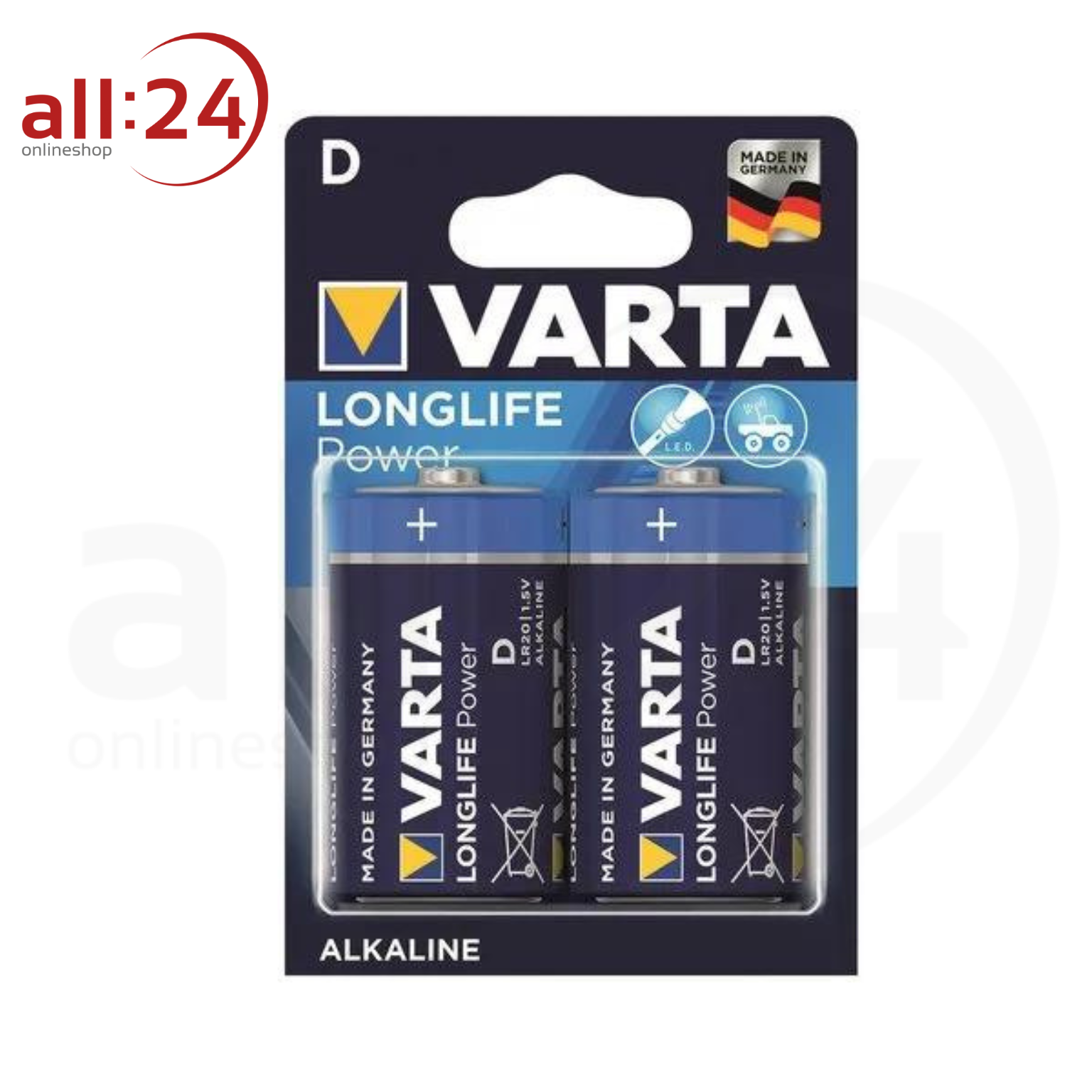 Artikelbild 1 des Artikels “Varta Batterien Mono D LR20 2er Packung “