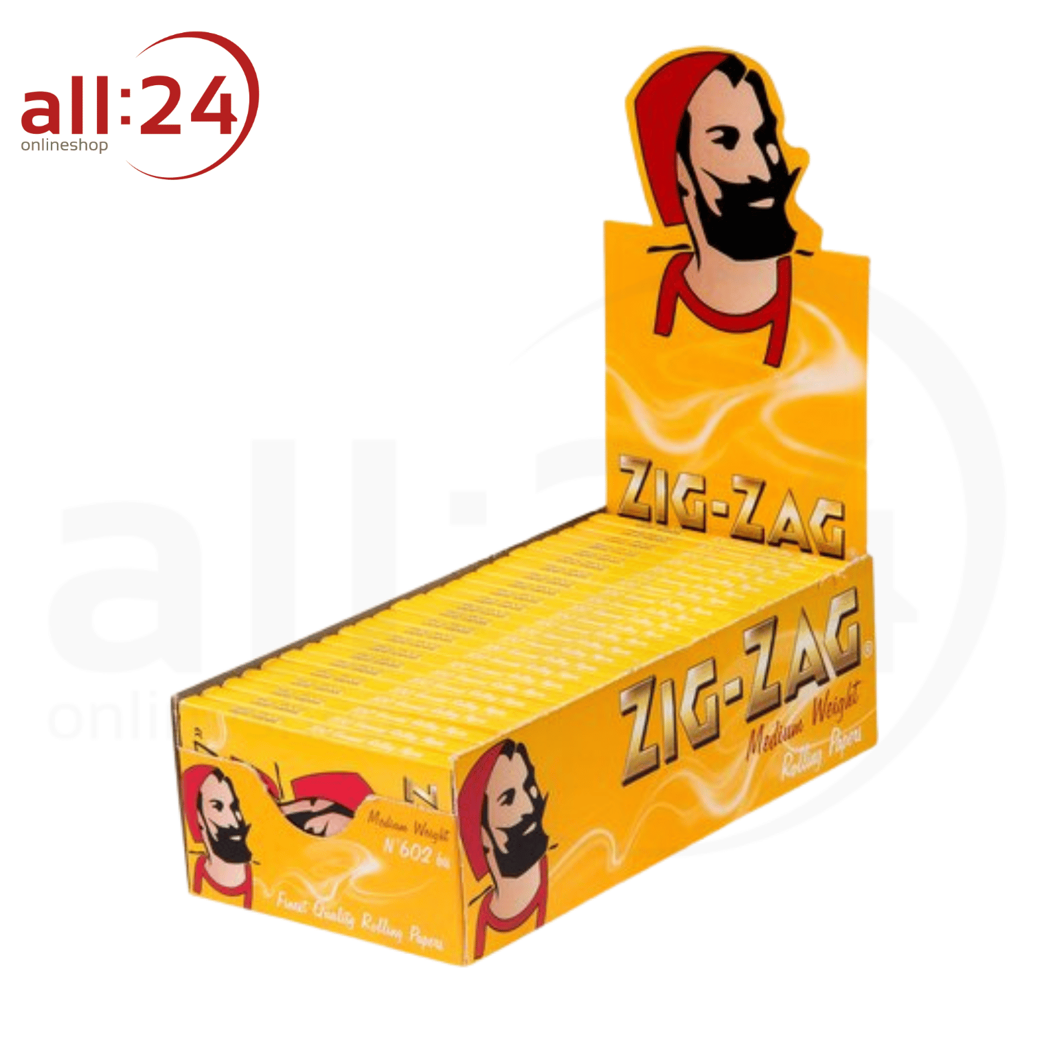 Artikelbild 1 des Artikels “BOX ZIG ZAG Zigarettenpapier Gelb No. 602 - 25 Stück á 100 Blatt “