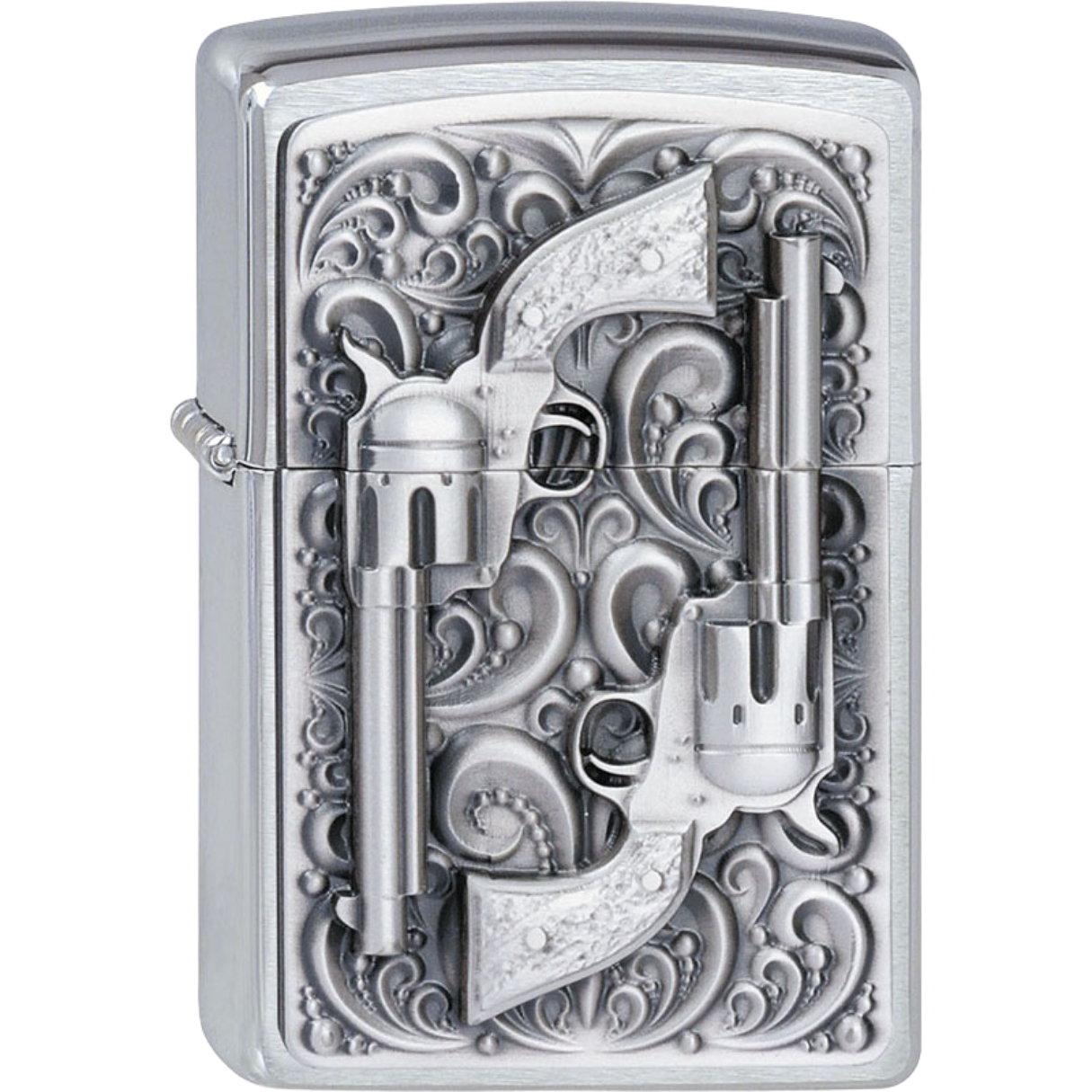 Artikelbild 1 des Artikels “Zippo Feuerzeug Revolver Emblem Messing Silber 2001654 “