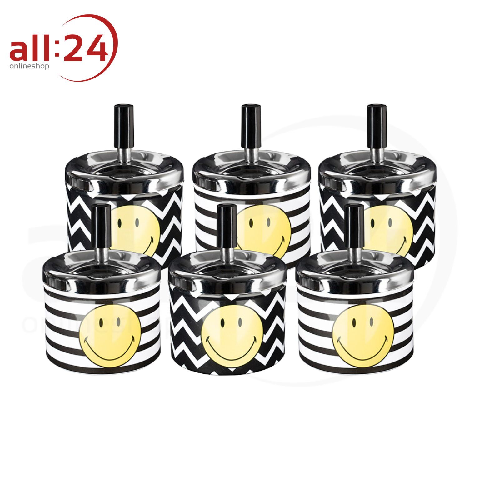 Artikelbild 1 des Artikels “Zorr Drehaschenbecher Smiley 6er Set “