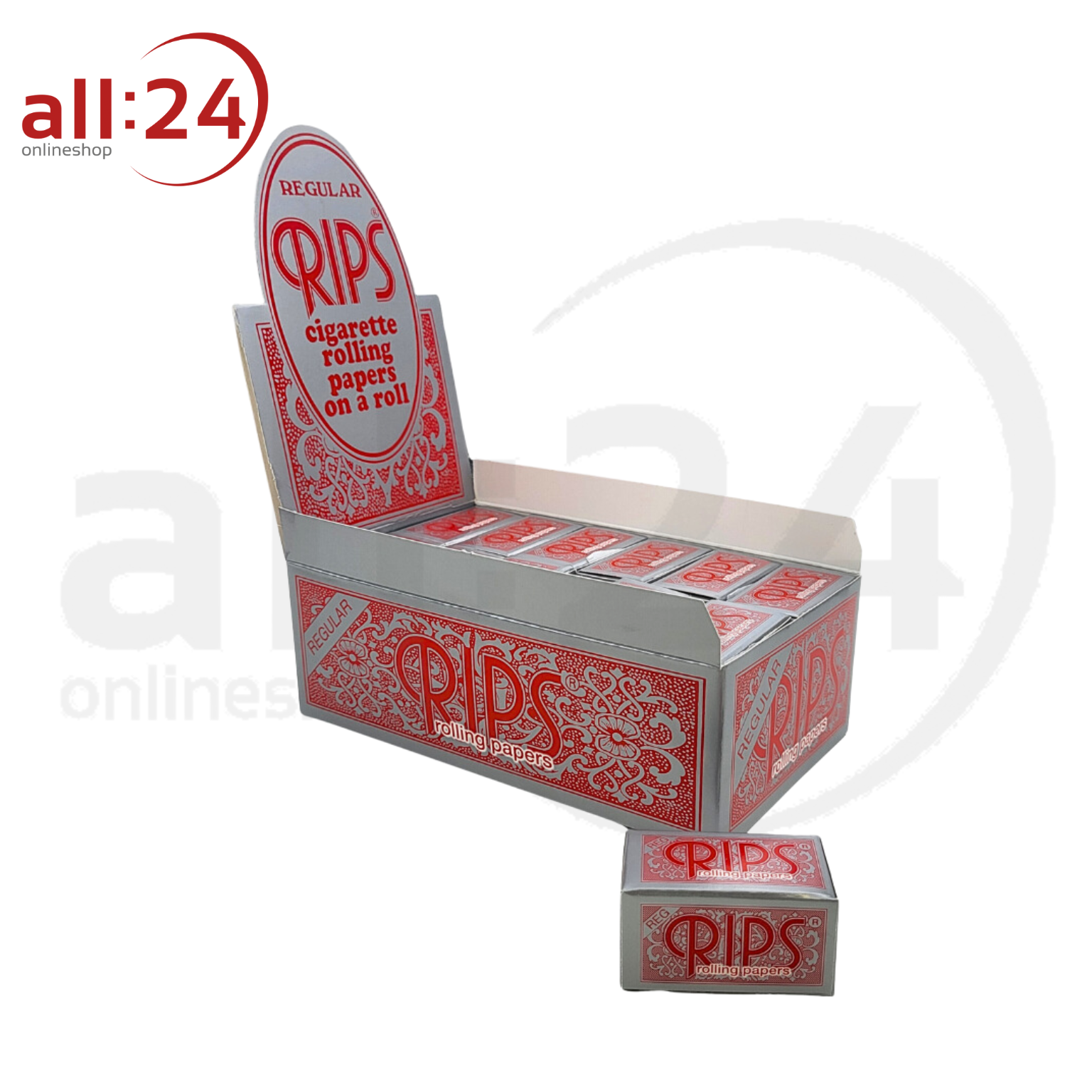 Artikelbild 1 des Artikels “BOX RIPS Rolls Zigarettenpapier Rot, 24 Stück “