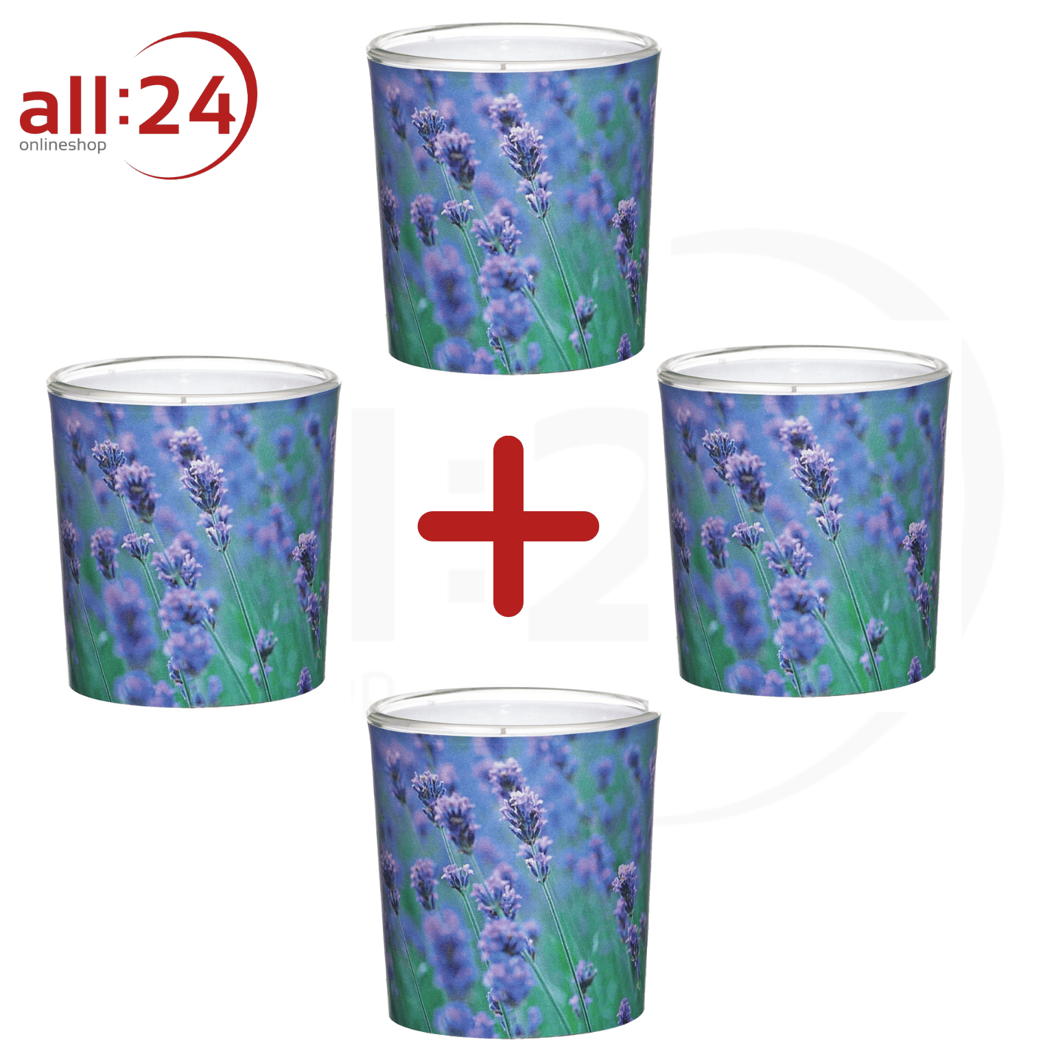 Artikelbild 1 des Artikels “Duftkerzen im Glas Vanille-Lavendel, 4 Stück “