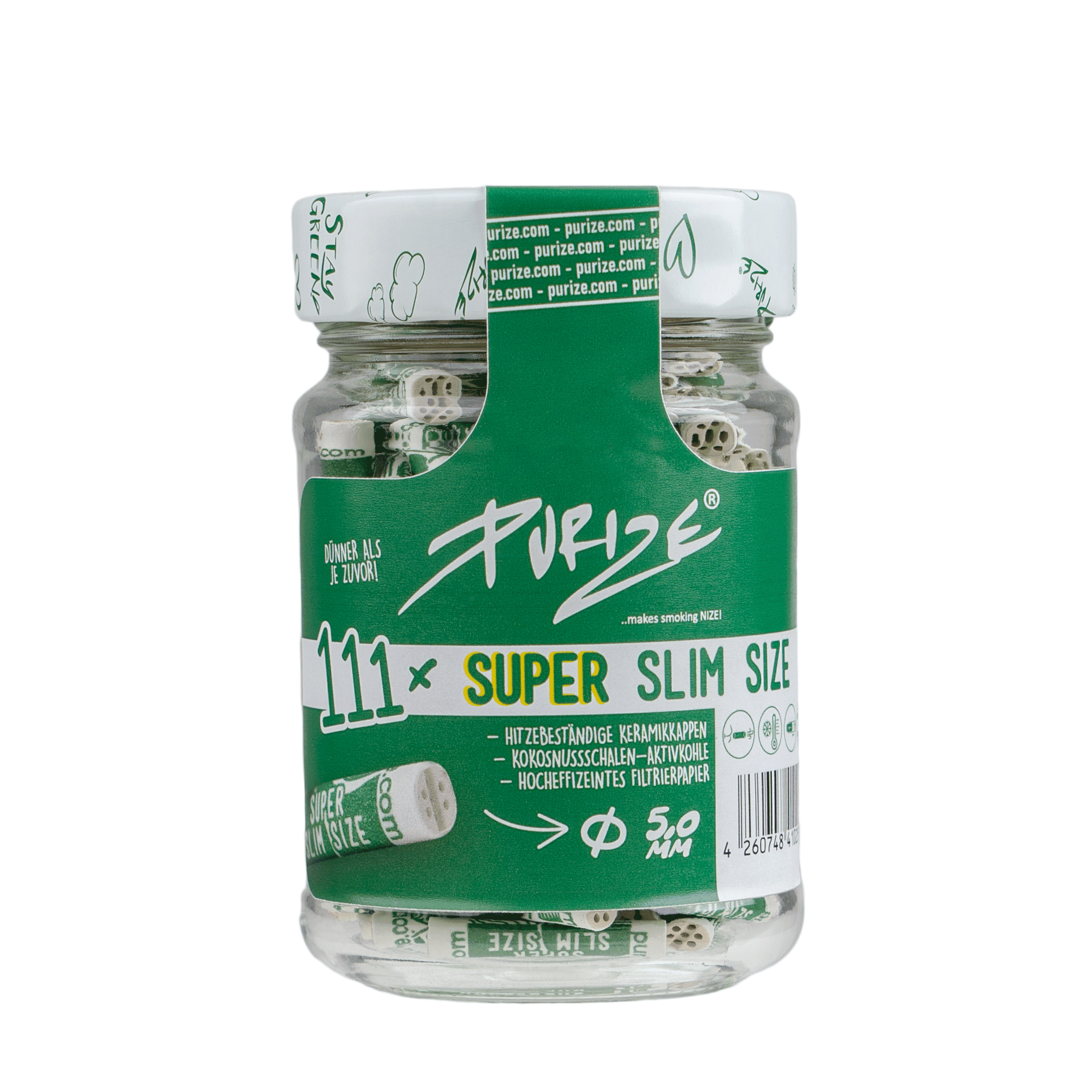 Artikelbild 1 des Artikels “Purize Aktivkohlefilter 111 Stück Super Slim Size Glas “
