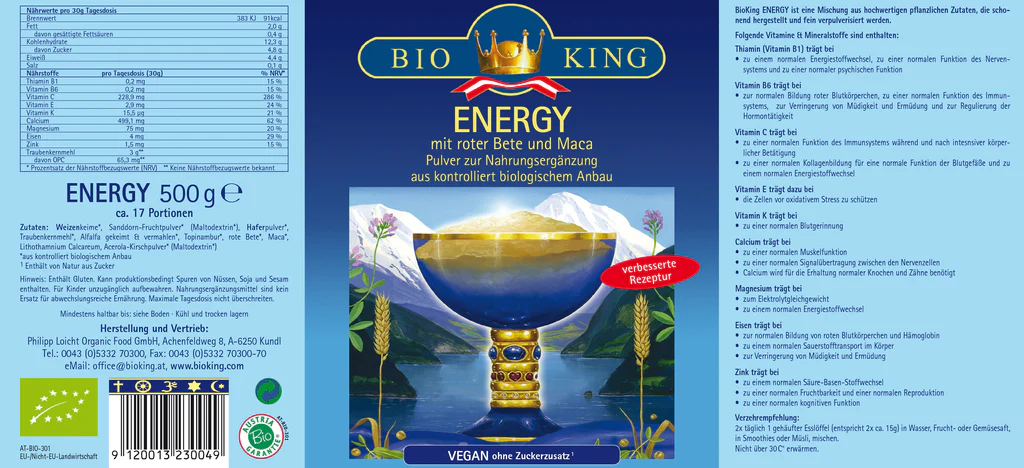 Artikelbild 2 des Artikels “BioKing Bio Energy mit Weizenkeimen 500g “
