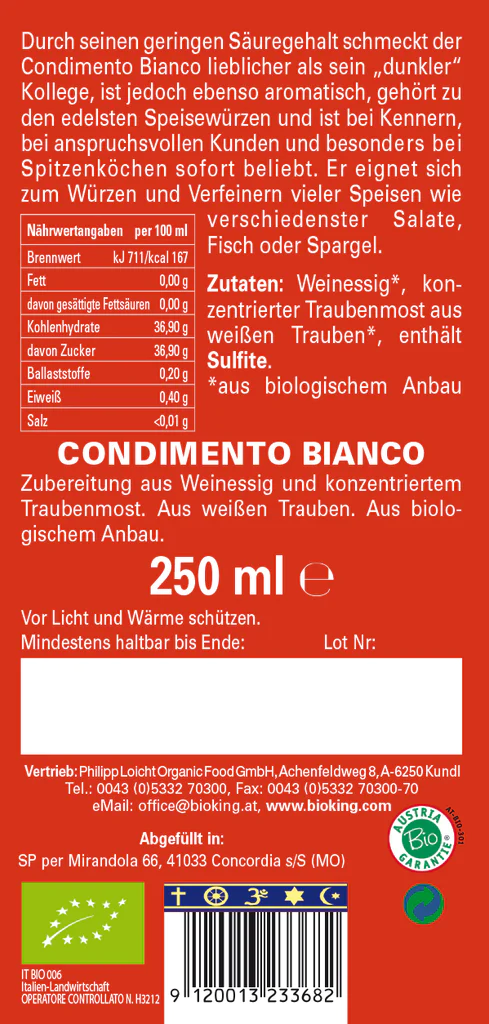 Artikelbild 2 des Artikels “BioKing Bio Condimento Bianco, 250ml “