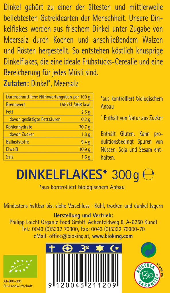 Artikelbild 2 des Artikels “BioKing Bio Dinkelflakes Ungesüßt, 300g “