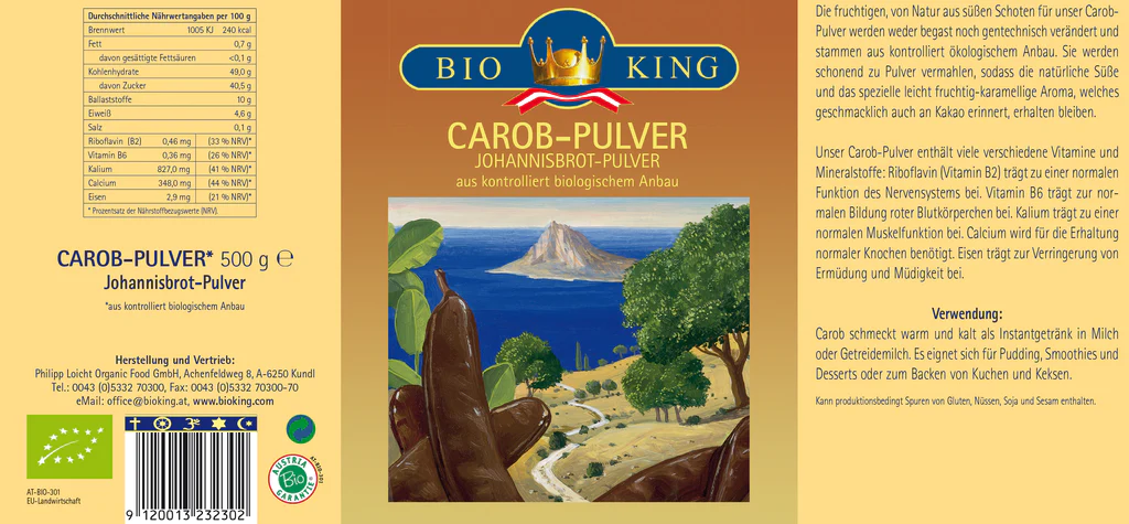 Artikelbild 2 des Artikels “BioKing Bio Carob-Pulver (Johannisbrot-Pulver), 500g “
