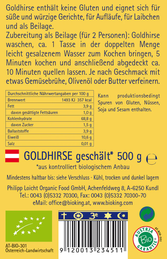 Artikelbild 2 des Artikels “BioKing Bio Goldhirse, 500g-1000g “