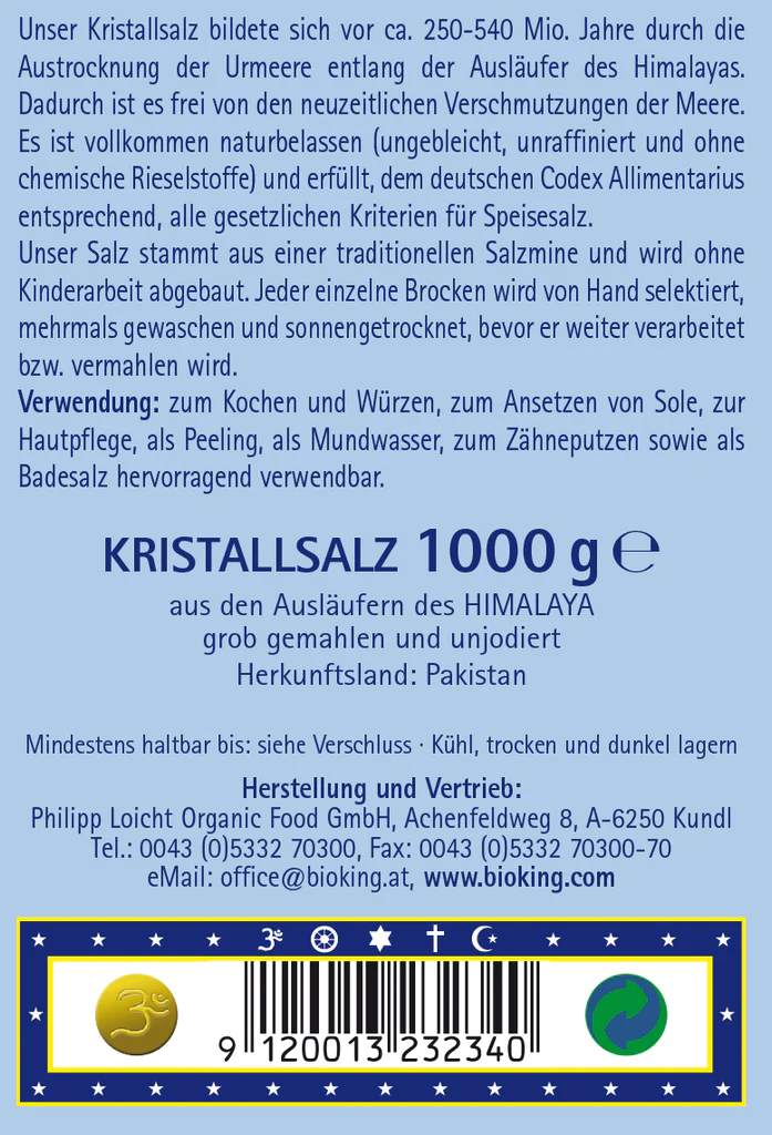 Artikelbild 2 des Artikels “BioKing Kristallsalz aus den Ausläufern des Himalaya Grob Gemahlen, 1000g “