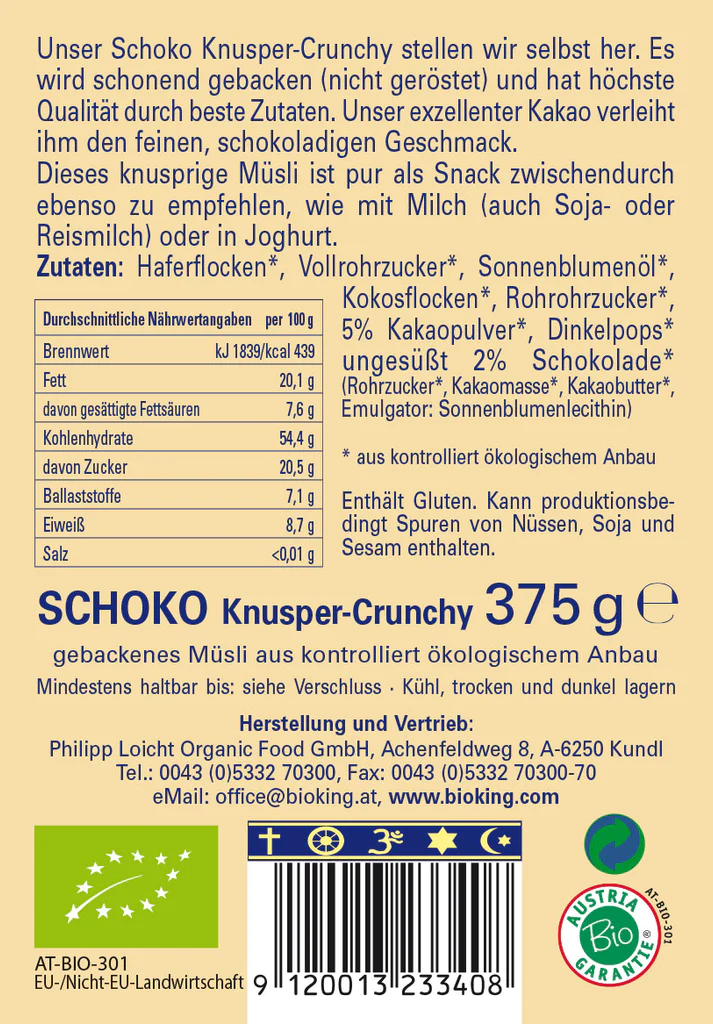 Artikelbild 2 des Artikels “BioKing Bio Crunchy Schoko, 375g “