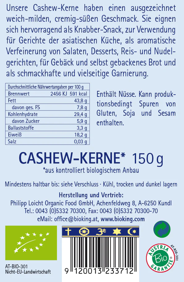 Artikelbild 2 des Artikels “BioKing Bio Cashewkerne, 150g-500g “