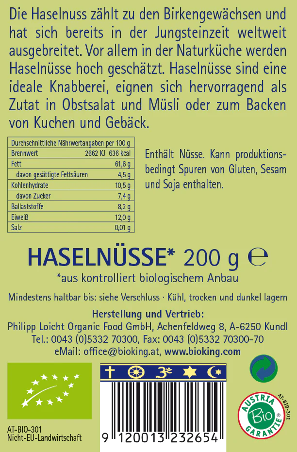 Artikelbild 2 des Artikels “BioKing Bio Haselnüsse, 200g-500g “