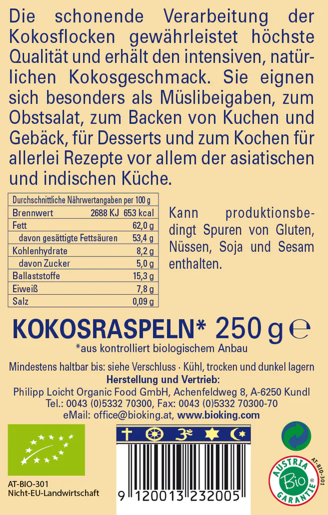 Artikelbild 2 des Artikels “BioKing Bio Kokos-Raspeln, 250g “