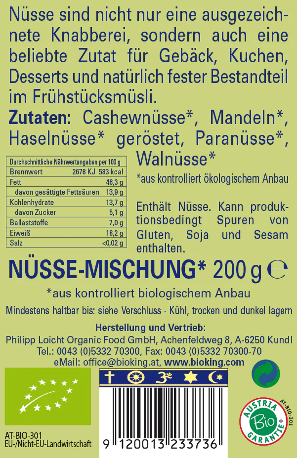 Artikelbild 2 des Artikels “BioKing Bio Nüssemischung, 200g “
