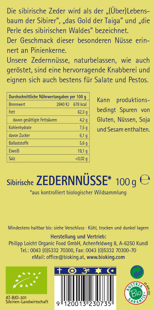 Artikelbild 2 des Artikels “BioKing Bio Sibirische Zedernnüsse, 100g-1000g “