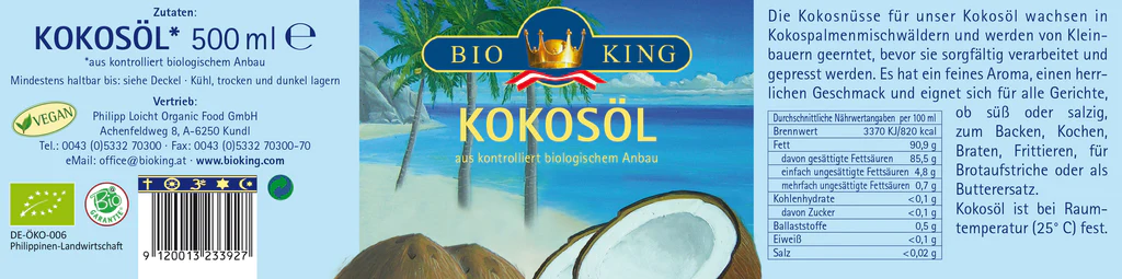 Artikelbild 2 des Artikels “BioKing Bio Kokos Öl, 500ml “