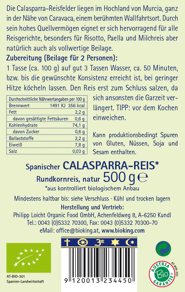 Artikelbild 2 des Artikels “BioKing Bio Calasparra-Reis Rundkornreis, 500g-1000g 500g“