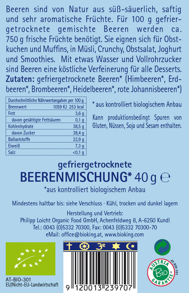 Artikelbild 2 des Artikels “BioKing Bio Beerenmischung Gefriergetrocknet, 40g “