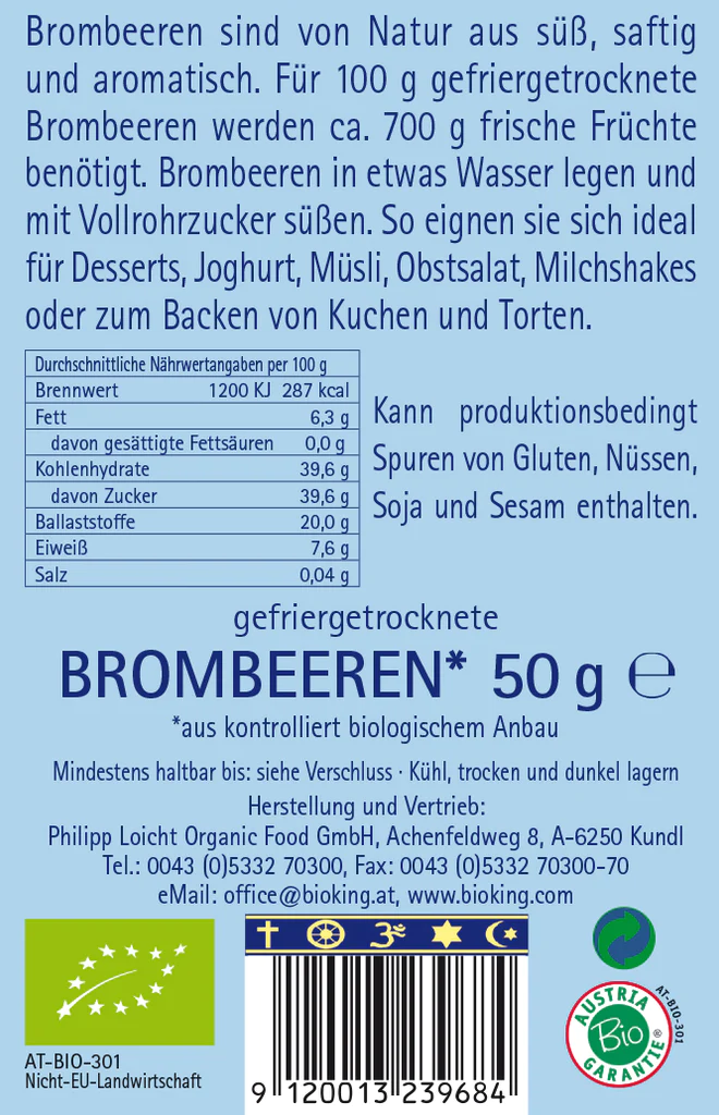 Artikelbild 2 des Artikels “BioKing Bio Brombeeren Gefriergetrocknet, 50g “