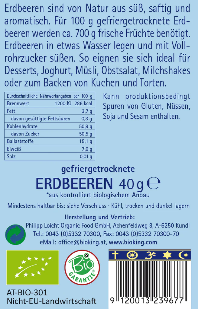 Artikelbild 2 des Artikels “BioKing Bio Erdbeeren gefriergetrocknet, 40g “