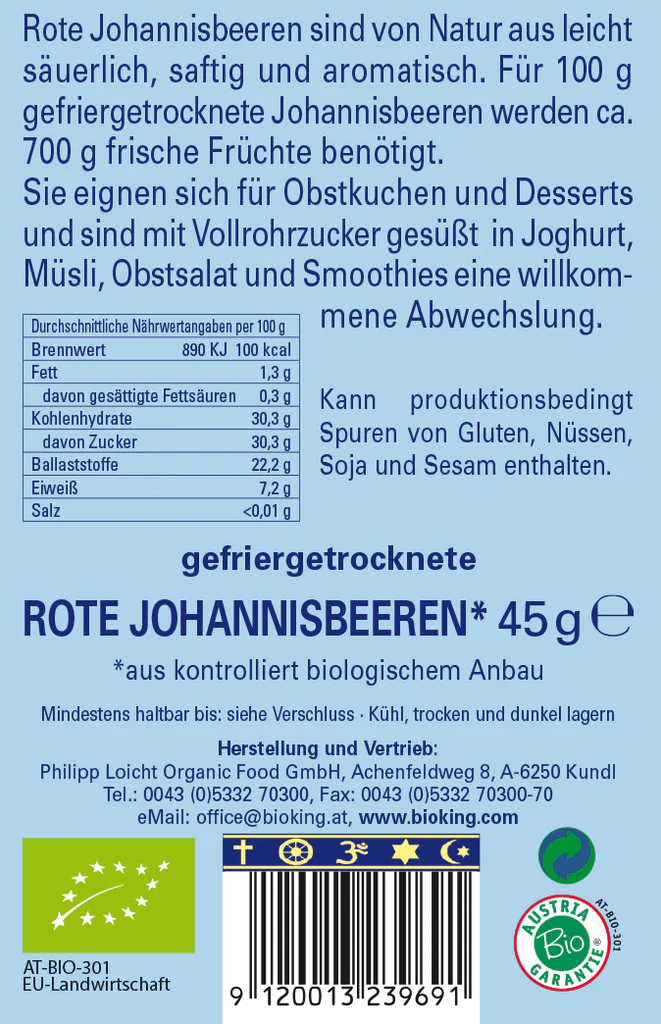 Artikelbild 2 des Artikels “BioKing Rote Bio Johannisbeeren gefriergetrocknet, 45 g “