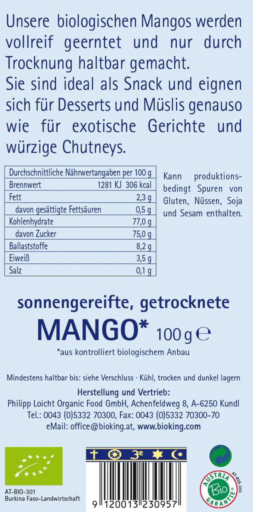 Artikelbild 2 des Artikels “BioKing Bio Mango Getrocknet, 100g “