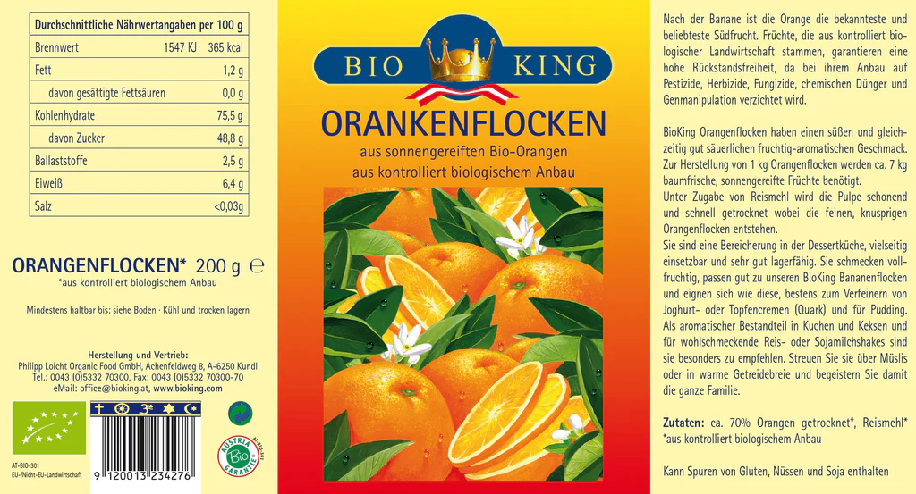 Artikelbild 2 des Artikels “BioKing Bio Orangenflocken Getrocknet, 200g “