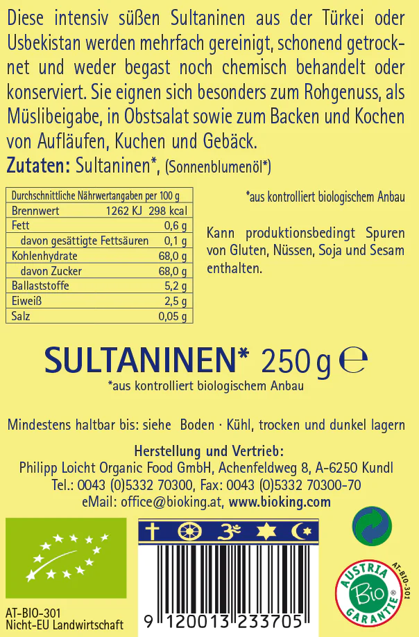 Artikelbild 2 des Artikels “BioKing Bio Sultaninen/Rosinen, 250g-500g “