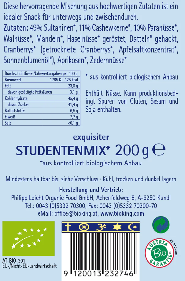 Artikelbild 2 des Artikels “BioKing Bio Studentenmix, 200g “