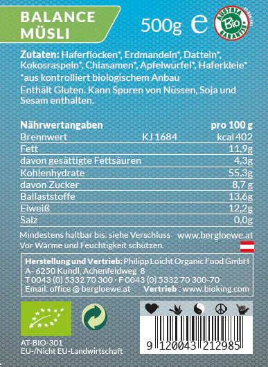 Artikelbild 2 des Artikels “Berglöwe Bio Balance-Müsli Vegan, 500g “