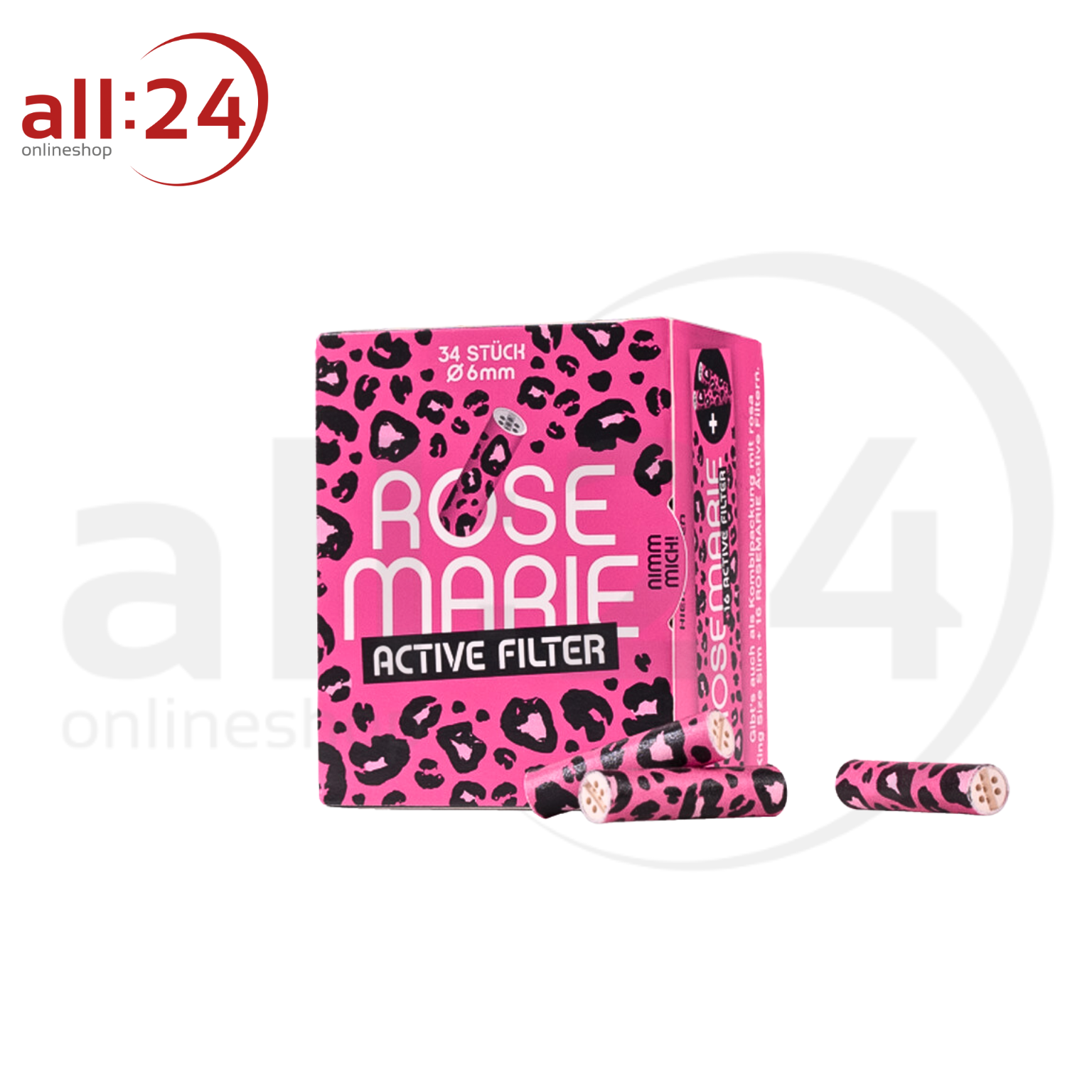 Artikelbild 2 des Artikels “MARIE Rosemarie Active Filter 6mm - 10 Boxen à 34 Rosa-Leo Aktivkohlefilter “
