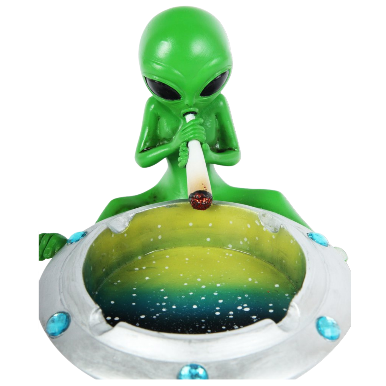 Artikelbild 2 des Artikels “Aschenbecher Alien Grün mit Schmuckstein Lustig “