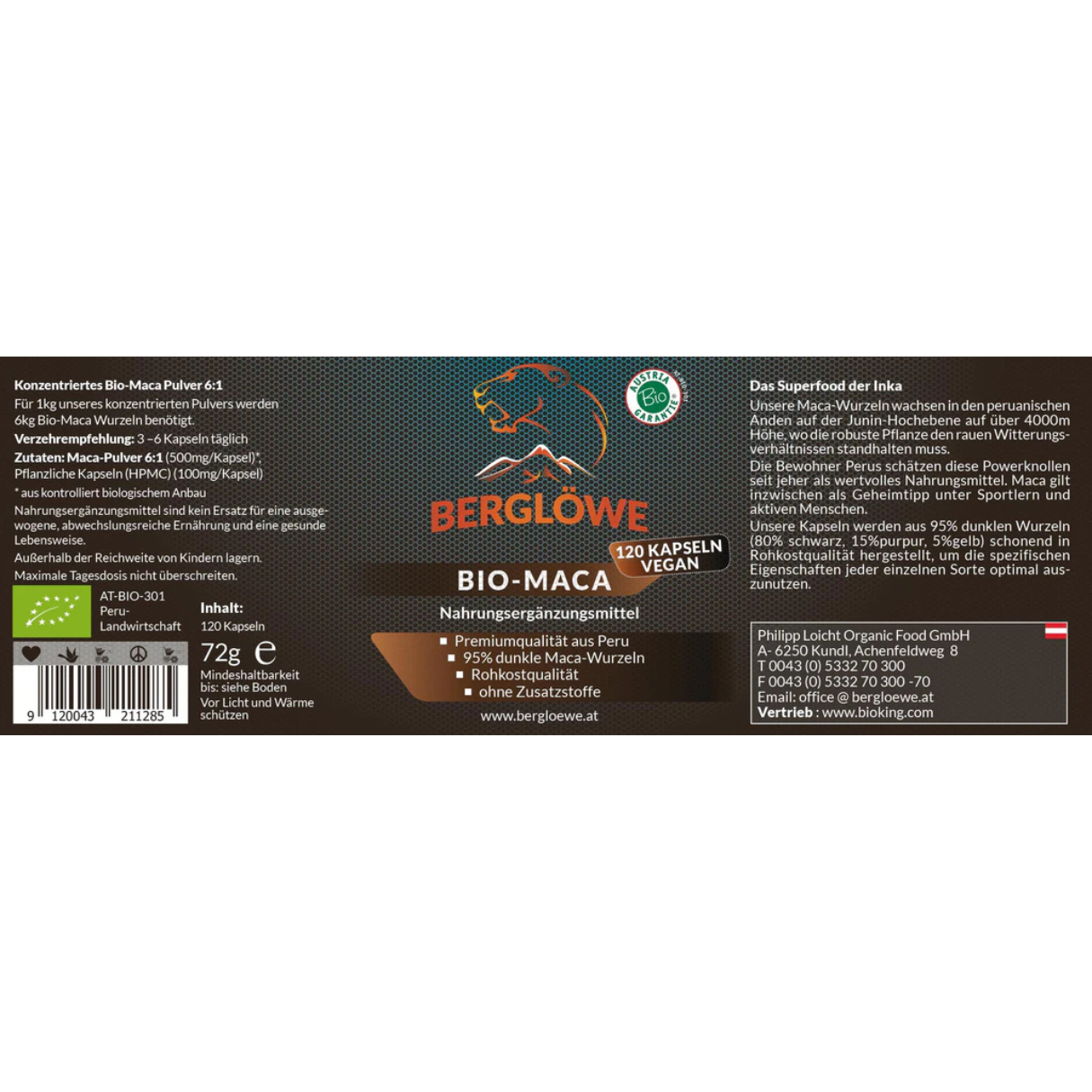 Artikelbild 2 des Artikels “Berglöwe Bio Maca Kapseln 120 Stück “