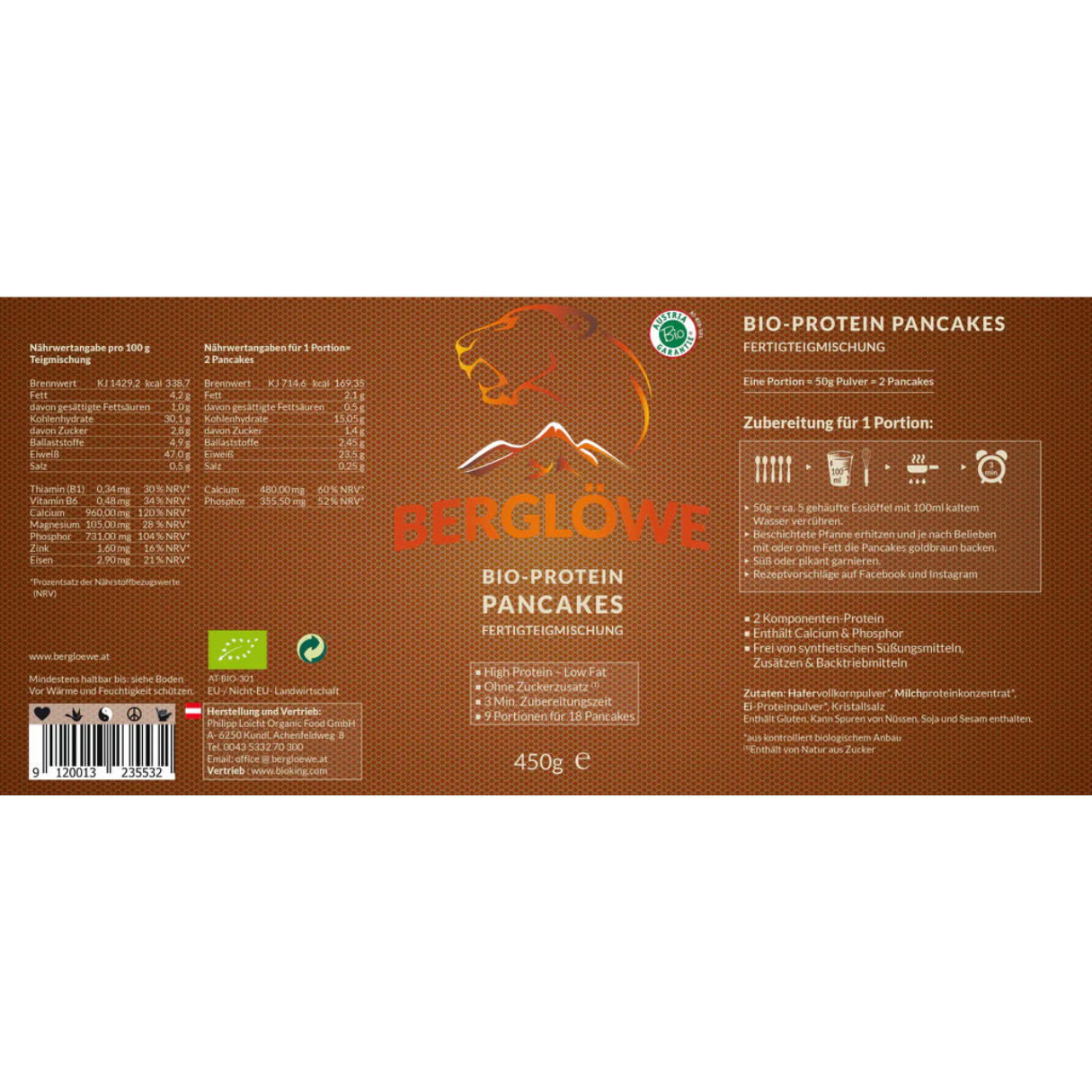 Artikelbild 2 des Artikels “Berglöwe Bio Protein-Pancakes 450g “