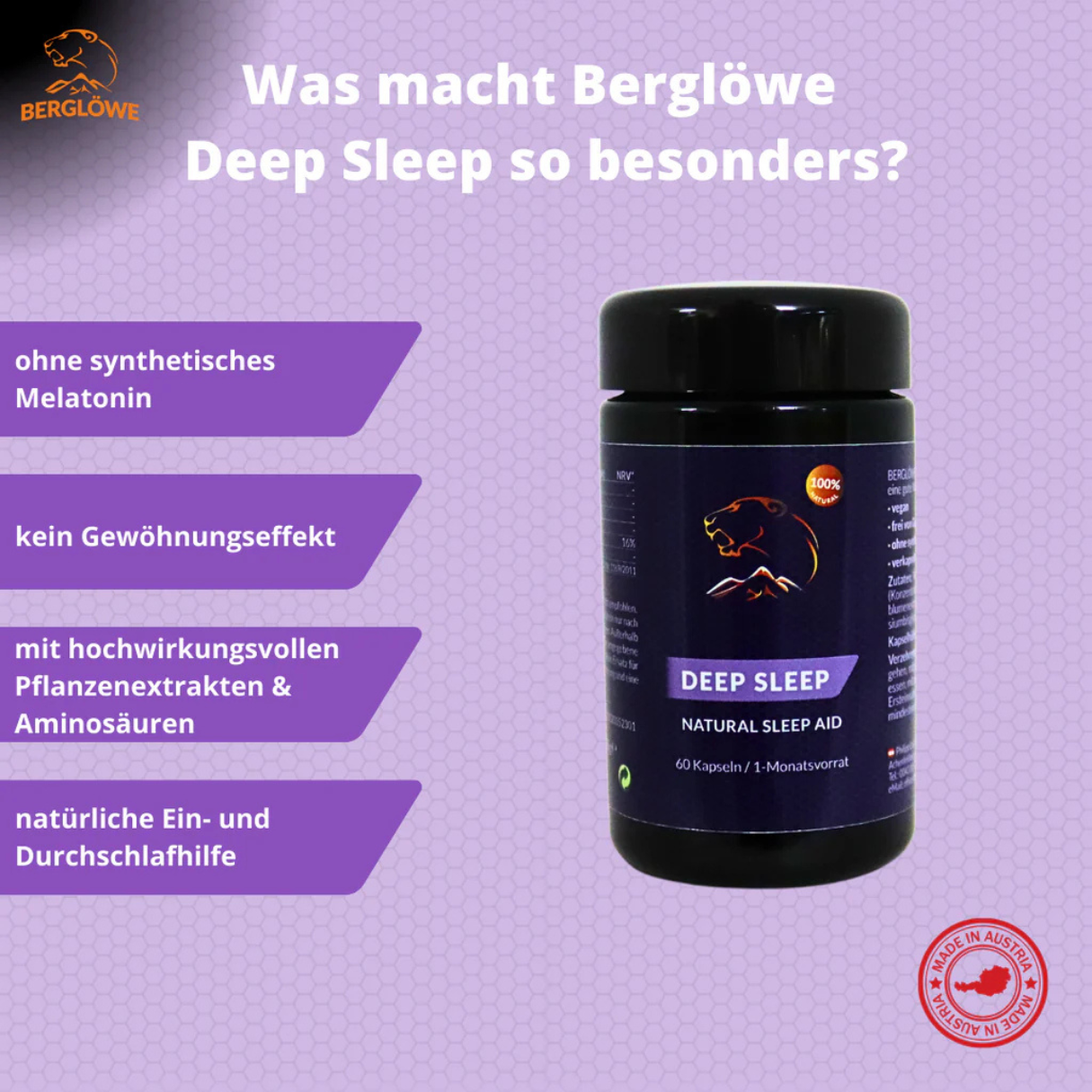 Artikelbild 2 des Artikels “Berglöwe Deep Sleep Kapseln Natürliche Schlafhilfe 60 Stück “