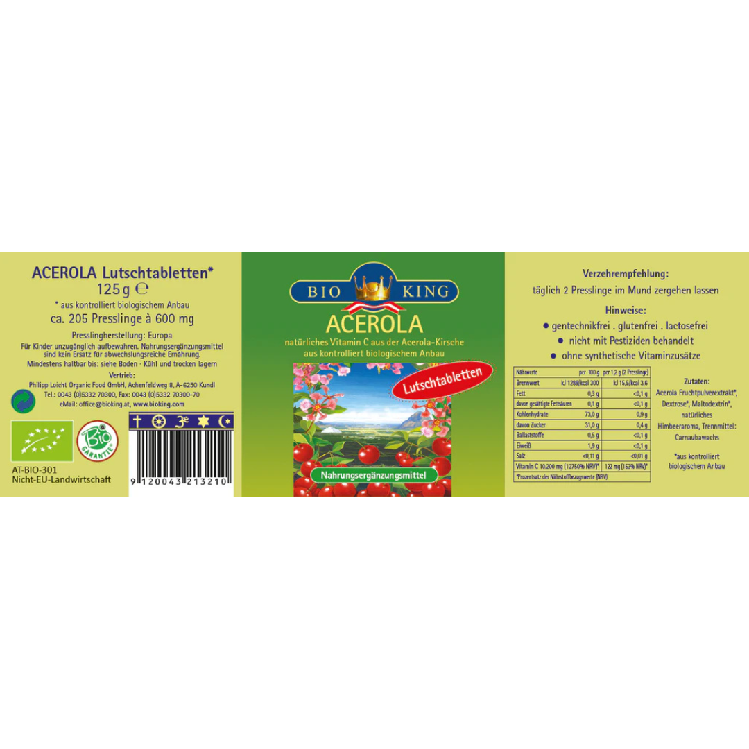 Artikelbild 2 des Artikels “BioKing Bio Acerola Lutschtabletten “